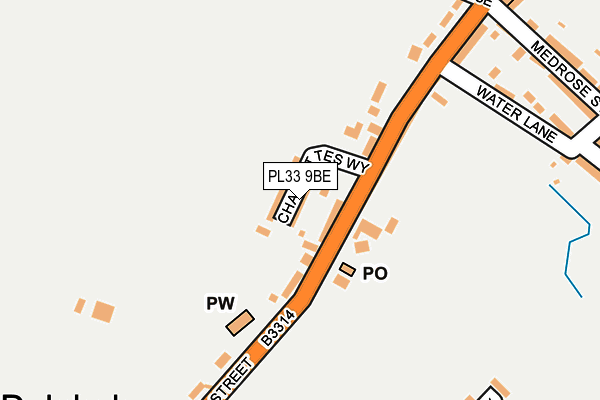 PL33 9BE map - OS OpenMap – Local (Ordnance Survey) PL33 9BE map - OS OpenMap – Local (Ordnance Survey)