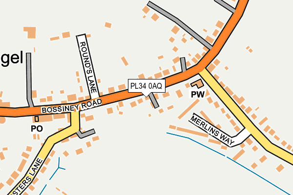 PL34 0AQ map - OS OpenMap – Local (Ordnance Survey) PL34 0AQ map - OS OpenMap – Local (Ordnance Survey)