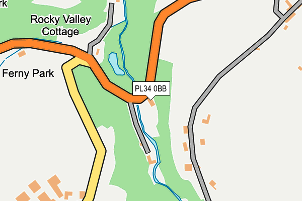 PL34 0BB map - OS OpenMap – Local (Ordnance Survey) PL34 0BB map - OS OpenMap – Local (Ordnance Survey)
