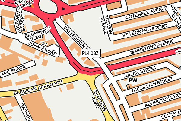 PL4 0BZ map - OS OpenMap – Local (Ordnance Survey) PL4 0BZ map - OS OpenMap – Local (Ordnance Survey)
