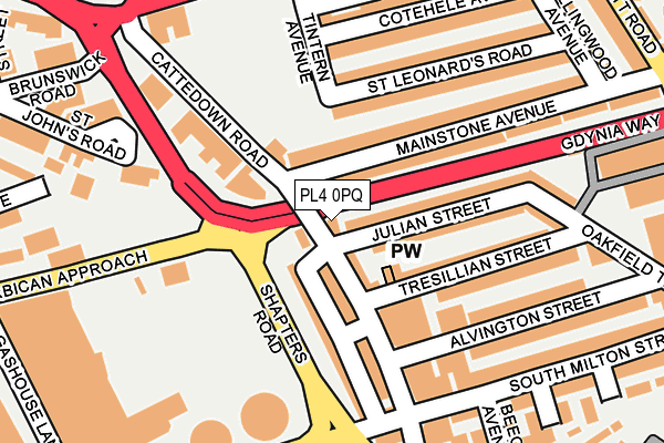 PL4 0PQ map - OS OpenMap – Local (Ordnance Survey) PL4 0PQ map - OS OpenMap – Local (Ordnance Survey)