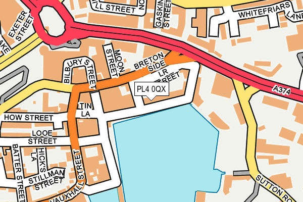 PL4 0QX map - OS OpenMap – Local (Ordnance Survey) PL4 0QX map - OS OpenMap – Local (Ordnance Survey)