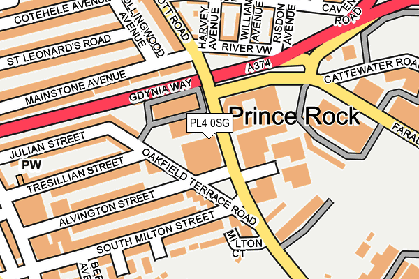 PL4 0SG map - OS OpenMap – Local (Ordnance Survey) PL4 0SG map - OS OpenMap – Local (Ordnance Survey)