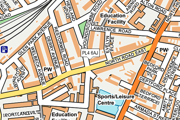 PL4 6AJ map - OS OpenMap – Local (Ordnance Survey) PL4 6AJ map - OS OpenMap – Local (Ordnance Survey)