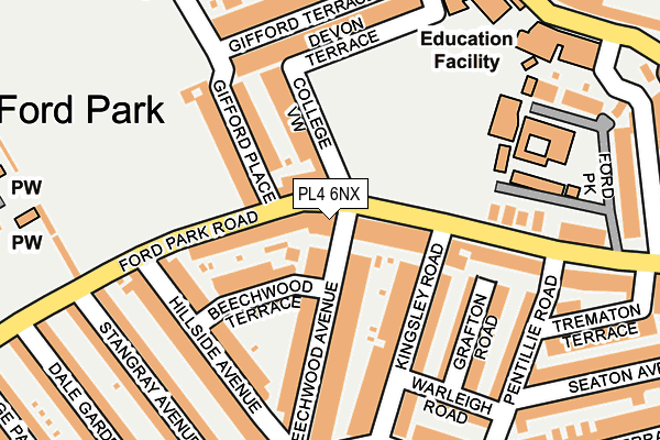 PL4 6NX map - OS OpenMap – Local (Ordnance Survey) PL4 6NX map - OS OpenMap – Local (Ordnance Survey)