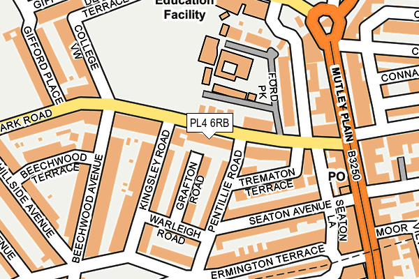 PL4 6RB map - OS OpenMap – Local (Ordnance Survey) PL4 6RB map - OS OpenMap – Local (Ordnance Survey)