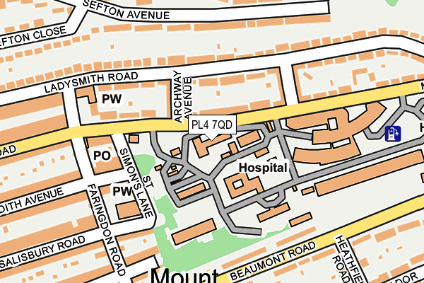 PL4 7QD map - OS OpenMap – Local (Ordnance Survey) PL4 7QD map - OS OpenMap – Local (Ordnance Survey)