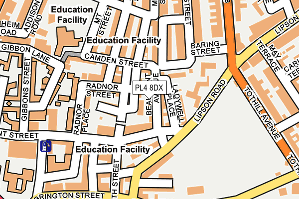 PL4 8DX map - OS OpenMap – Local (Ordnance Survey) PL4 8DX map - OS OpenMap – Local (Ordnance Survey)