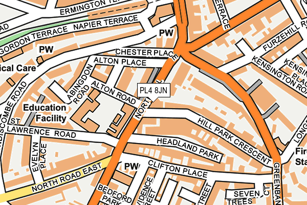 PL4 8JN map - OS OpenMap – Local (Ordnance Survey) PL4 8JN map - OS OpenMap – Local (Ordnance Survey)