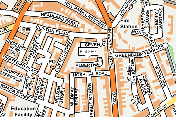 PL4 8PG map - OS OpenMap – Local (Ordnance Survey) PL4 8PG map - OS OpenMap – Local (Ordnance Survey)