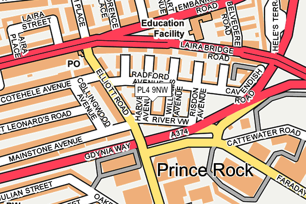 PL4 9NW map - OS OpenMap – Local (Ordnance Survey) PL4 9NW map - OS OpenMap – Local (Ordnance Survey)