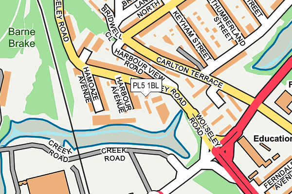 PL5 1BL map - OS OpenMap – Local (Ordnance Survey) PL5 1BL map - OS OpenMap – Local (Ordnance Survey)