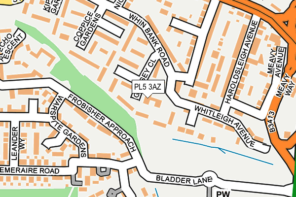 PL5 3AZ map - OS OpenMap – Local (Ordnance Survey) PL5 3AZ map - OS OpenMap – Local (Ordnance Survey)
