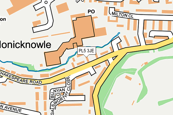 PL5 3JE map - OS OpenMap – Local (Ordnance Survey) PL5 3JE map - OS OpenMap – Local (Ordnance Survey)