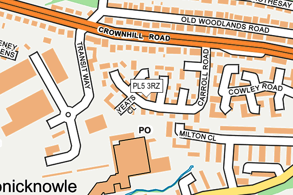 PL5 3RZ map - OS OpenMap – Local (Ordnance Survey) PL5 3RZ map - OS OpenMap – Local (Ordnance Survey)