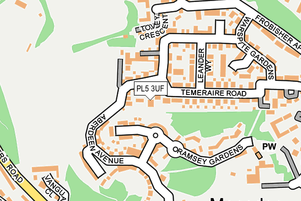 PL5 3UF map - OS OpenMap – Local (Ordnance Survey) PL5 3UF map - OS OpenMap – Local (Ordnance Survey)