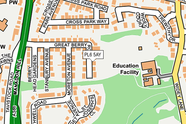 PL6 5AY map - OS OpenMap – Local (Ordnance Survey) PL6 5AY map - OS OpenMap – Local (Ordnance Survey)