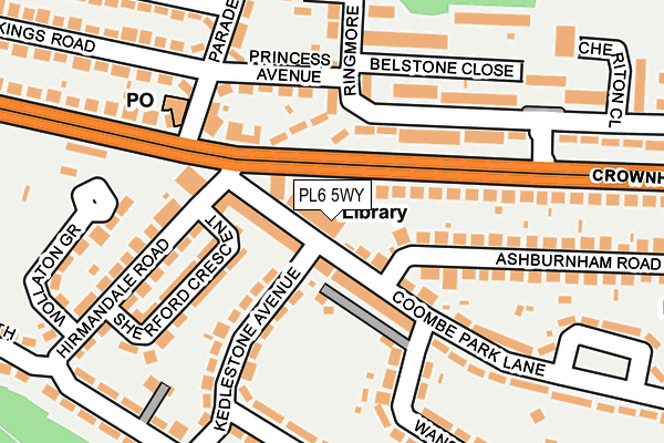 PL6 5WY map - OS OpenMap – Local (Ordnance Survey) PL6 5WY map - OS OpenMap – Local (Ordnance Survey)