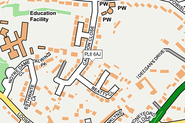 PL6 6AJ map - OS OpenMap – Local (Ordnance Survey) PL6 6AJ map - OS OpenMap – Local (Ordnance Survey)
