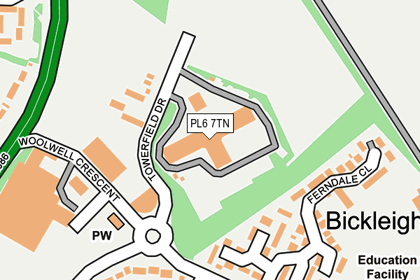 PL6 7TN map - OS OpenMap – Local (Ordnance Survey) PL6 7TN map - OS OpenMap – Local (Ordnance Survey)