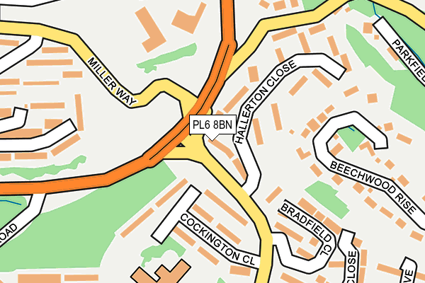 PL6 8BN map - OS OpenMap – Local (Ordnance Survey) PL6 8BN map - OS OpenMap – Local (Ordnance Survey)