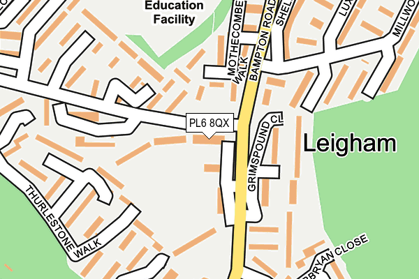 PL6 8QX map - OS OpenMap – Local (Ordnance Survey) PL6 8QX map - OS OpenMap – Local (Ordnance Survey)