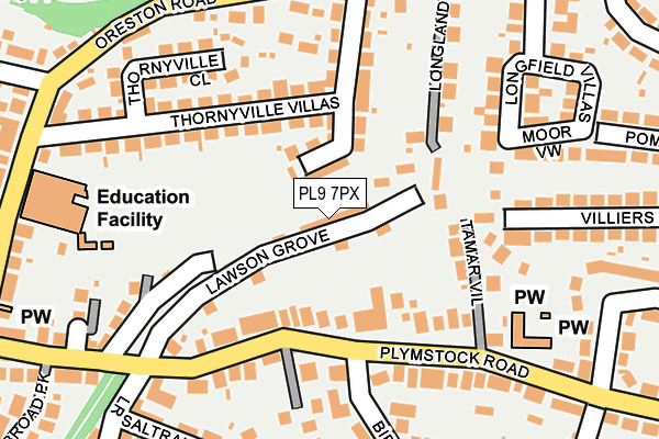 PL9 7PX map - OS OpenMap – Local (Ordnance Survey) PL9 7PX map - OS OpenMap – Local (Ordnance Survey)
