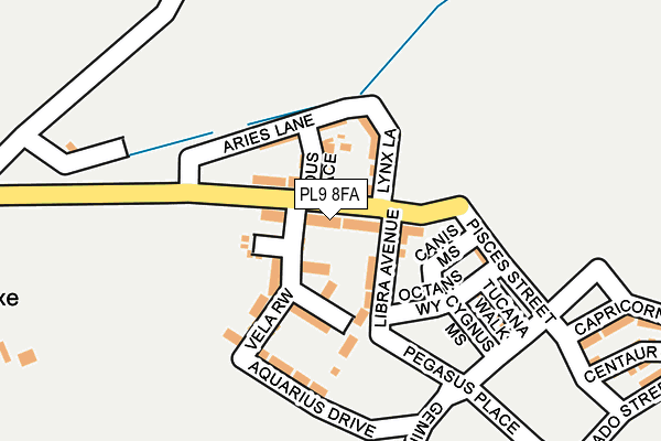 PL9 8FA map - OS OpenMap – Local (Ordnance Survey) PL9 8FA map - OS OpenMap – Local (Ordnance Survey)