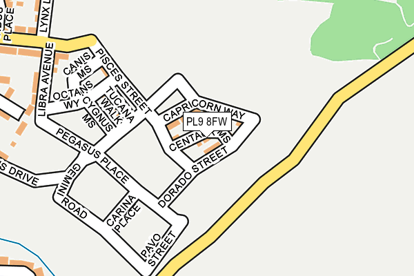 PL9 8FW map - OS OpenMap – Local (Ordnance Survey) PL9 8FW map - OS OpenMap – Local (Ordnance Survey)
