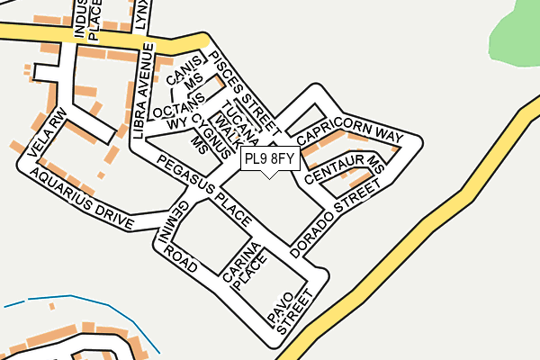 PL9 8FY map - OS OpenMap – Local (Ordnance Survey) PL9 8FY map - OS OpenMap – Local (Ordnance Survey)