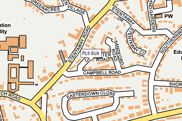 PL9 8UA map - OS OpenMap – Local (Ordnance Survey) PL9 8UA map - OS OpenMap – Local (Ordnance Survey)