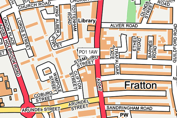 PO1 1AW map - OS OpenMap – Local (Ordnance Survey) PO1 1AW map - OS OpenMap – Local (Ordnance Survey)