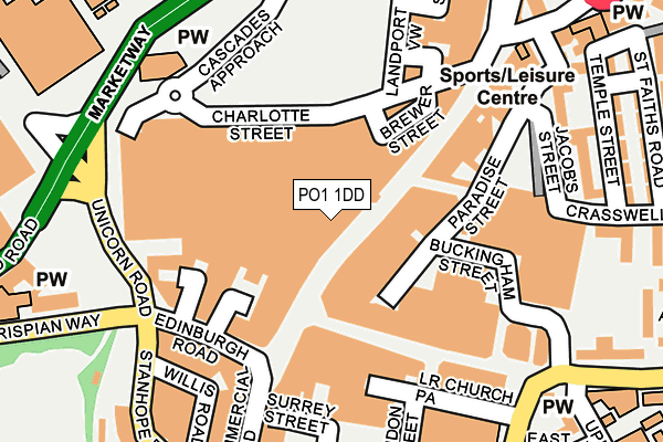 PO1 1DD map - OS OpenMap – Local (Ordnance Survey) PO1 1DD map - OS OpenMap – Local (Ordnance Survey)