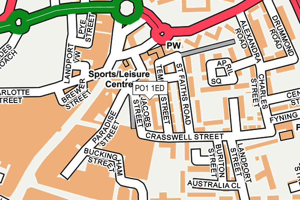PO1 1ED map - OS OpenMap – Local (Ordnance Survey) PO1 1ED map - OS OpenMap – Local (Ordnance Survey)