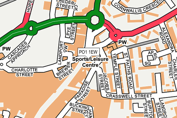 PO1 1EW map - OS OpenMap – Local (Ordnance Survey) PO1 1EW map - OS OpenMap – Local (Ordnance Survey)
