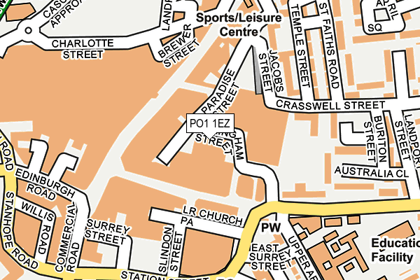 PO1 1EZ map - OS OpenMap – Local (Ordnance Survey) PO1 1EZ map - OS OpenMap – Local (Ordnance Survey)