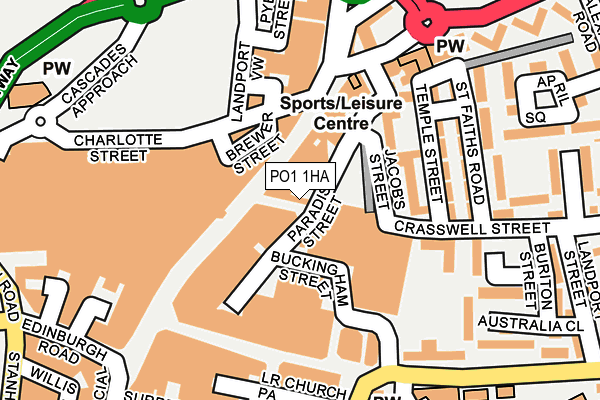 PO1 1HA map - OS OpenMap – Local (Ordnance Survey) PO1 1HA map - OS OpenMap – Local (Ordnance Survey)