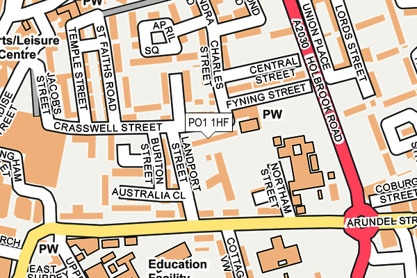 PO1 1HF map - OS OpenMap – Local (Ordnance Survey) PO1 1HF map - OS OpenMap – Local (Ordnance Survey)