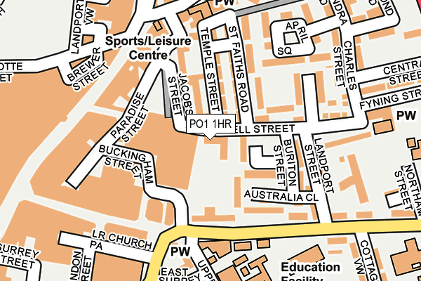 PO1 1HR map - OS OpenMap – Local (Ordnance Survey) PO1 1HR map - OS OpenMap – Local (Ordnance Survey)