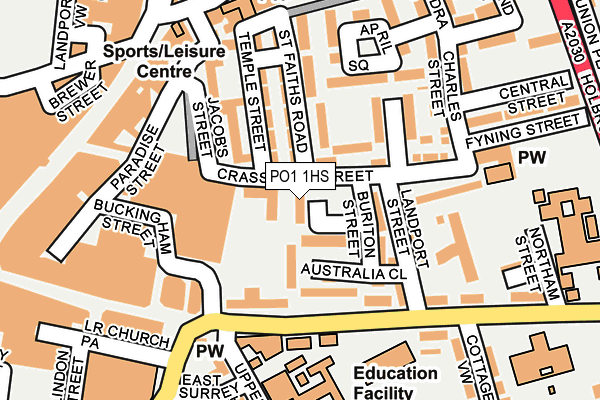 PO1 1HS map - OS OpenMap – Local (Ordnance Survey) PO1 1HS map - OS OpenMap – Local (Ordnance Survey)