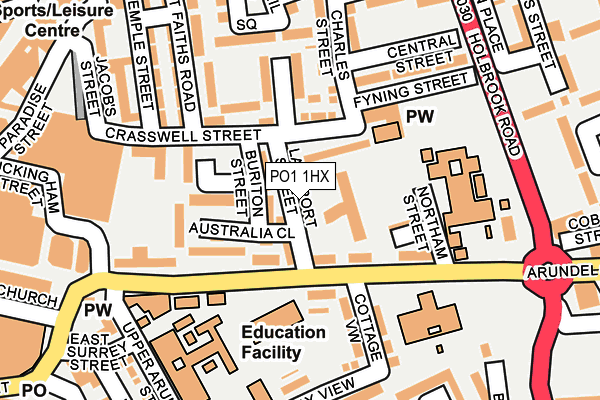 PO1 1HX map - OS OpenMap – Local (Ordnance Survey) PO1 1HX map - OS OpenMap – Local (Ordnance Survey)