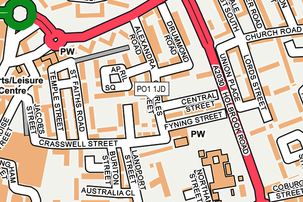 PO1 1JD map - OS OpenMap – Local (Ordnance Survey) PO1 1JD map - OS OpenMap – Local (Ordnance Survey)