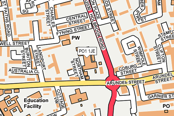 PO1 1JE map - OS OpenMap – Local (Ordnance Survey) PO1 1JE map - OS OpenMap – Local (Ordnance Survey)