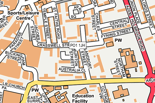 PO1 1JH map - OS OpenMap – Local (Ordnance Survey) PO1 1JH map - OS OpenMap – Local (Ordnance Survey)