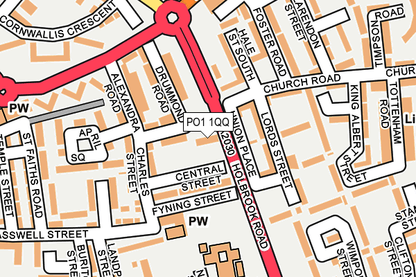 PO1 1QQ map - OS OpenMap – Local (Ordnance Survey) PO1 1QQ map - OS OpenMap – Local (Ordnance Survey)