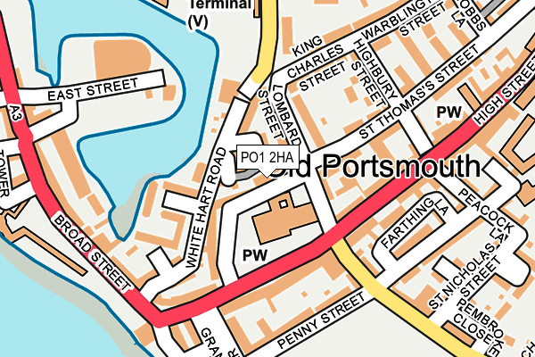 PO1 2HA map - OS OpenMap – Local (Ordnance Survey) PO1 2HA map - OS OpenMap – Local (Ordnance Survey)