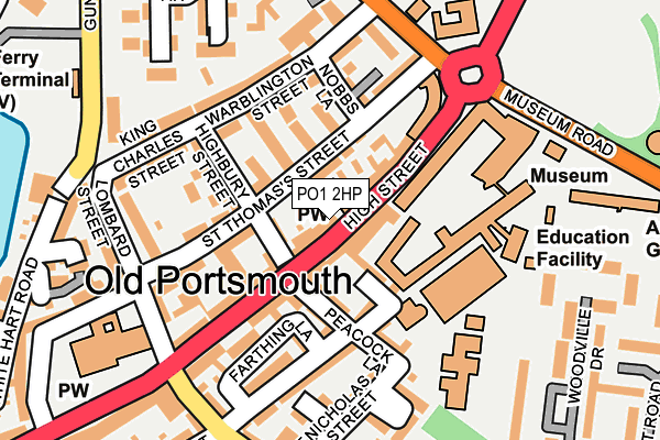 PO1 2HP map - OS OpenMap – Local (Ordnance Survey) PO1 2HP map - OS OpenMap – Local (Ordnance Survey)
