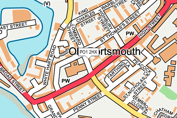 PO1 2HX map - OS OpenMap – Local (Ordnance Survey) PO1 2HX map - OS OpenMap – Local (Ordnance Survey)