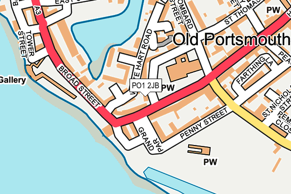 PO1 2JB map - OS OpenMap – Local (Ordnance Survey) PO1 2JB map - OS OpenMap – Local (Ordnance Survey)
