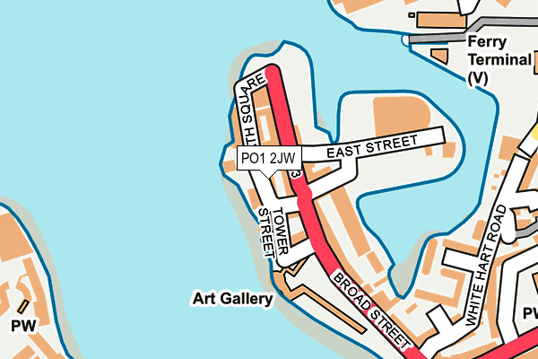 PO1 2JW map - OS OpenMap – Local (Ordnance Survey) PO1 2JW map - OS OpenMap – Local (Ordnance Survey)